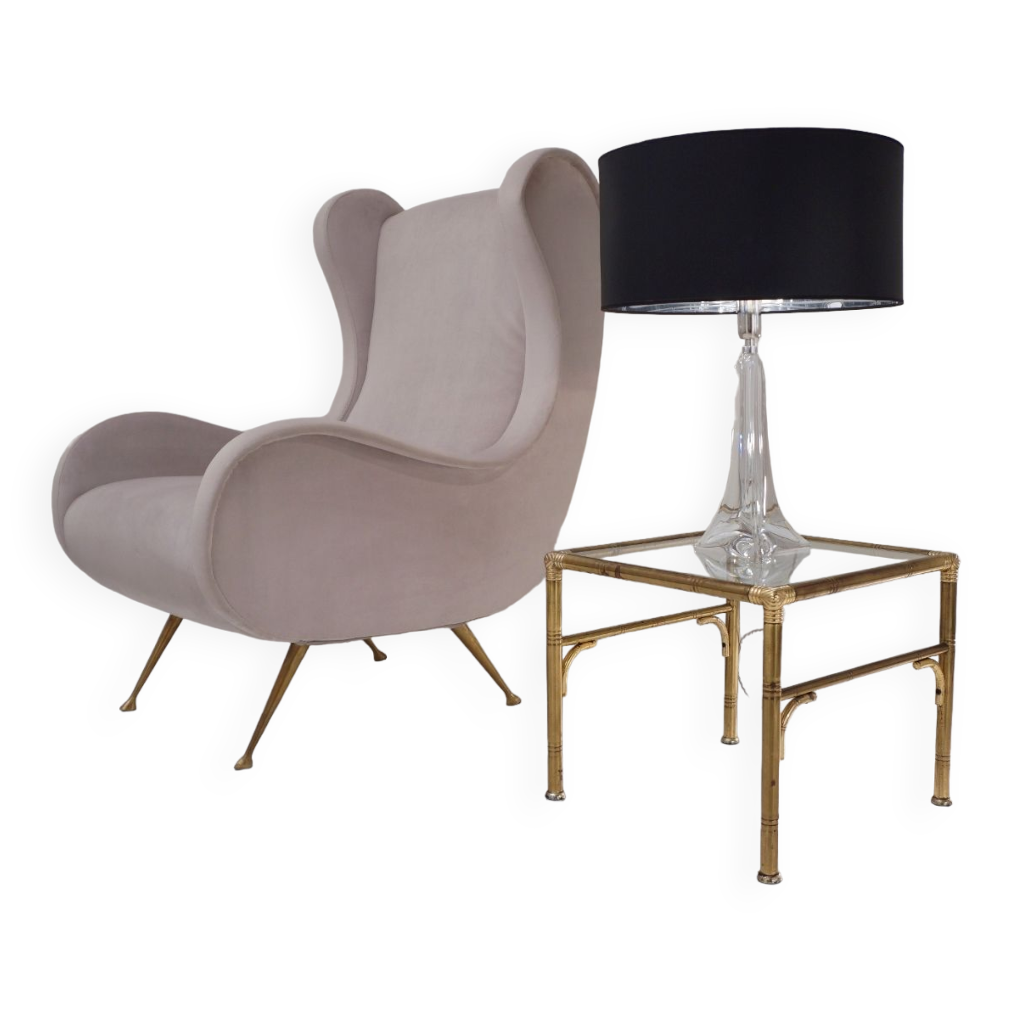 Lampe en cristal Saint Louis, signée, années 1950 environ, française