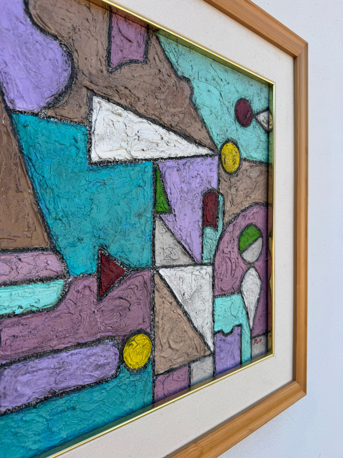 Abstract geometric coloured painting