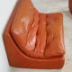 Flexible sofa, orange vinyl and foam, France, circa 1970