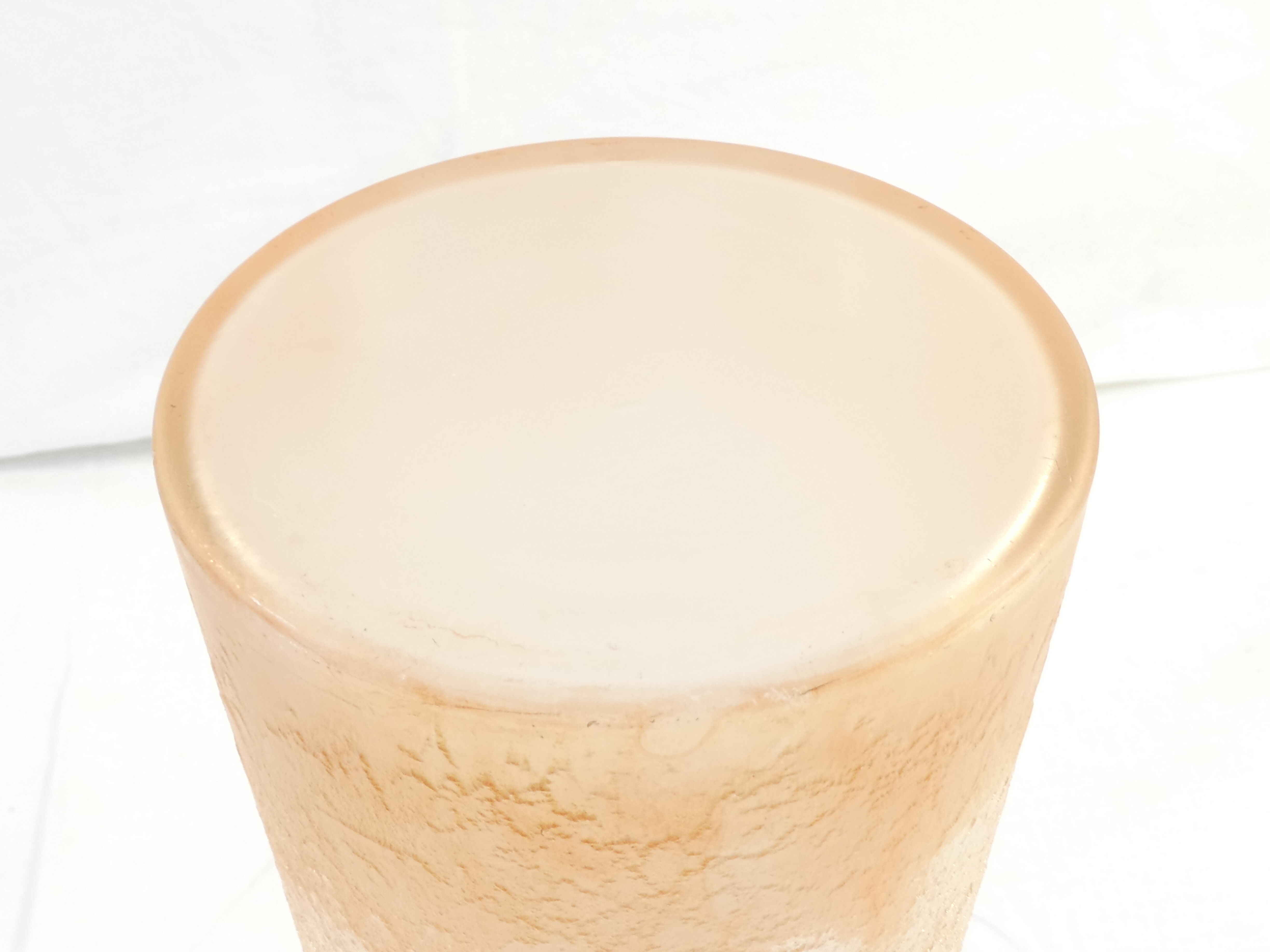 Legras vase ruby in frosted glass degagé with art nouveau acid