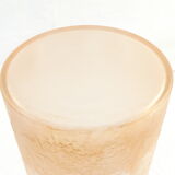 Legras vase ruby in frosted glass degagé with art nouveau acid