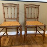 Pair of vintage light wood chairs