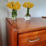 Commode chêne  pied compas, vintage reconstruction