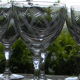 Set of wine glasses engraved glass 1950s.