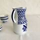 Set of six Sargadelos porcelain wine glasses and pitcher