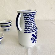 Ensemble de six coupes et pichet à vin en porcelaine Sargadelos