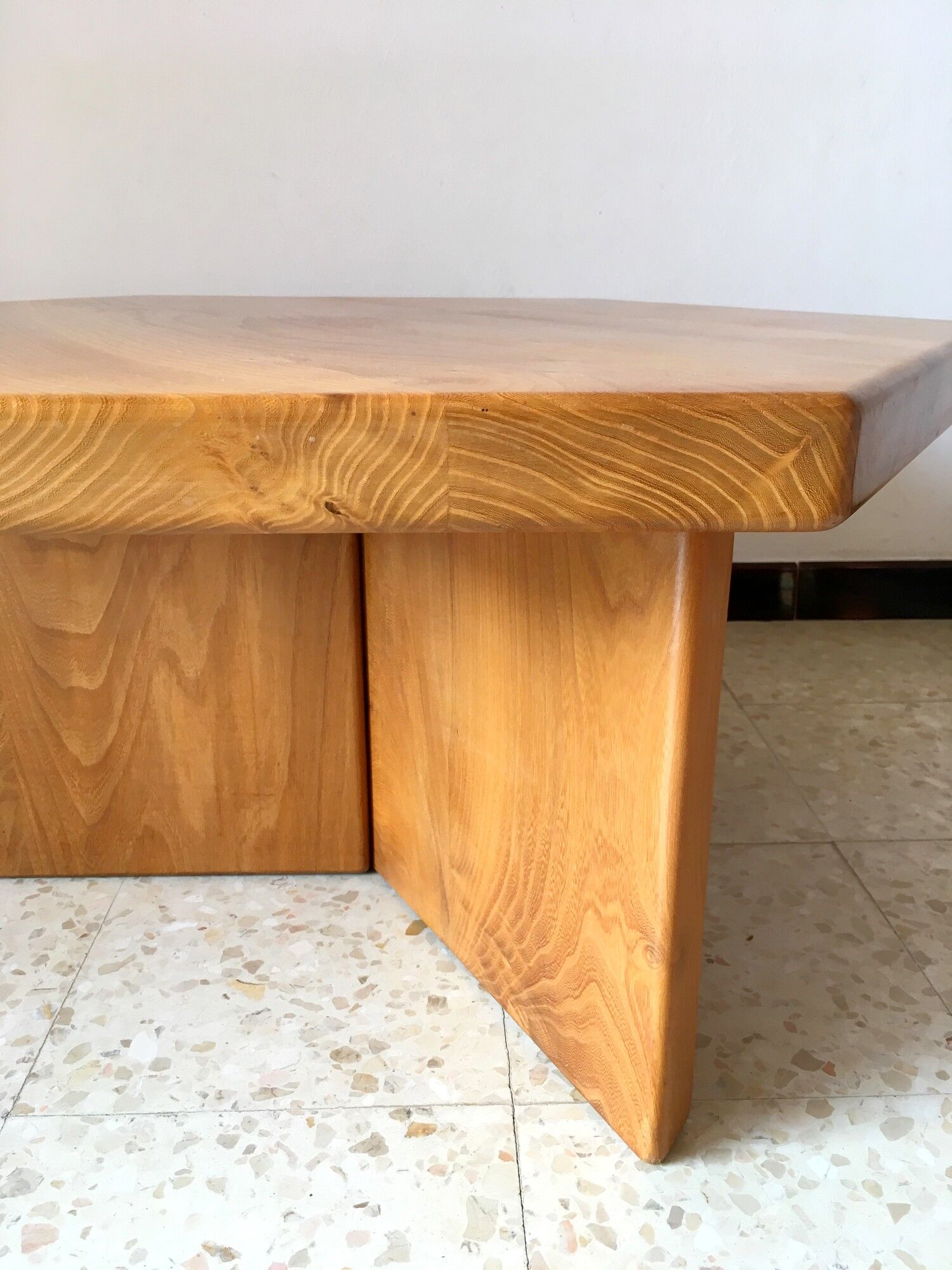 Vintage elm coffee table in the 70
