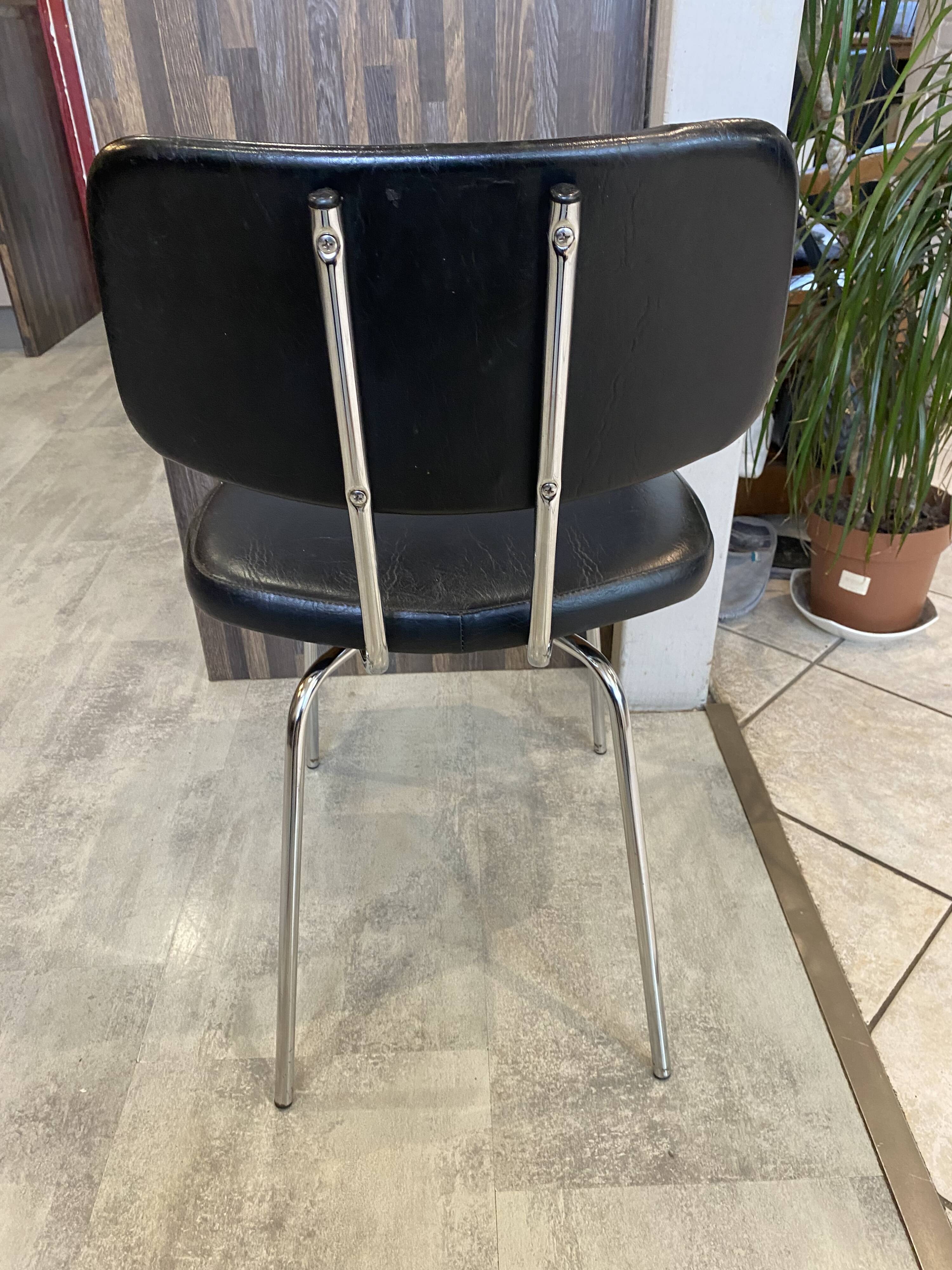 Chair N2 black vintage skai leather 1970