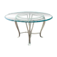 Table ronde en verre et fer forgé