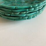 Set of 6 plates in glazed earth with godrons 1960