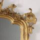 Antique umbertine mirror in Swiss pine, Italy, 19th century.