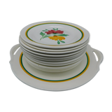 Digoin Sarreguemines cake dish and dessert plates