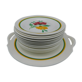 Digoin Sarreguemines cake dish and dessert plates