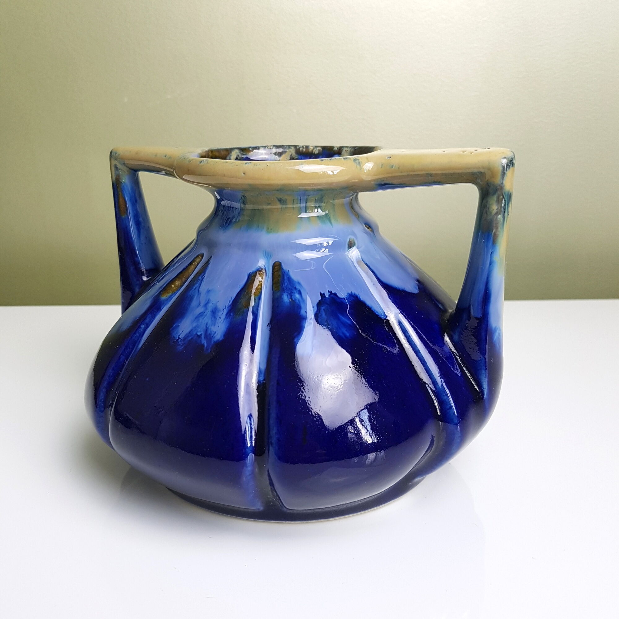Vase à anse de style Art Nouveau production Alpho Alphonse Mouton Saint Uze