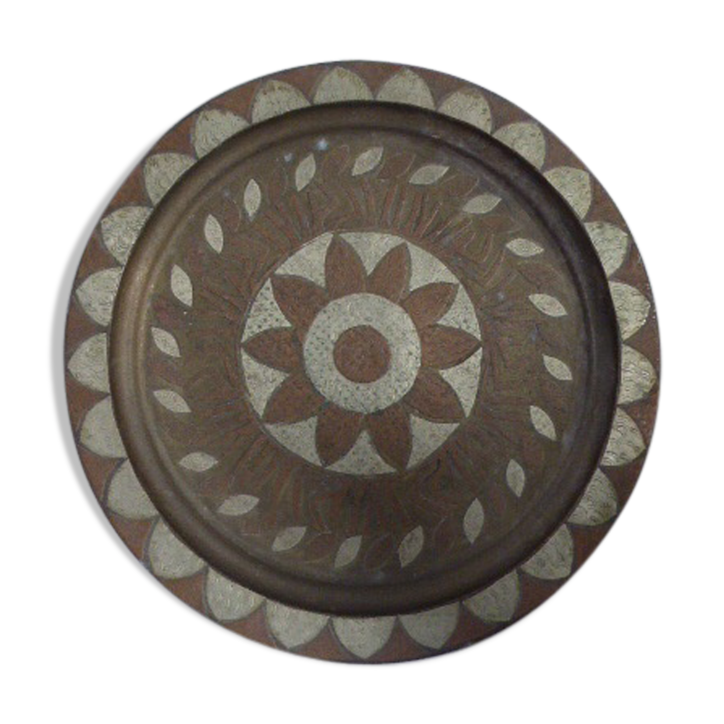 Plate brass, inlaid with metal sheets