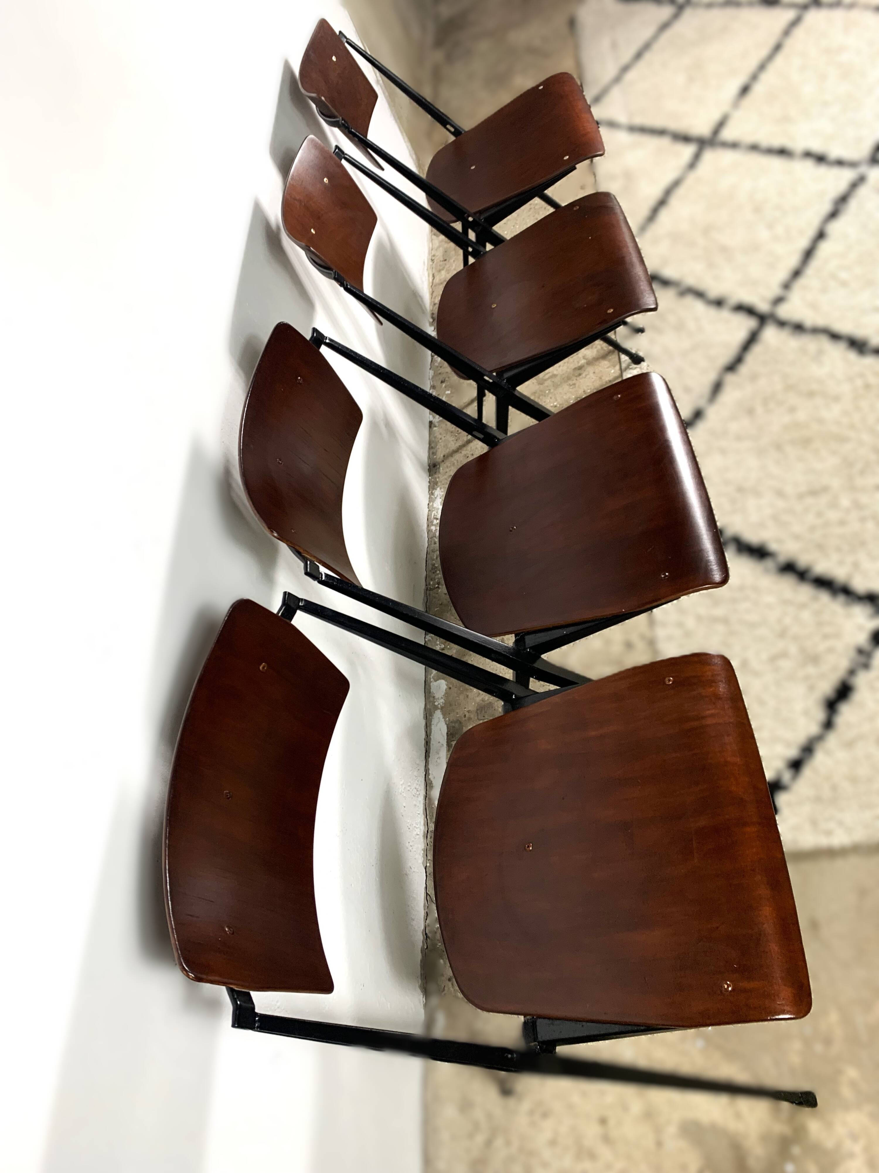 Pyramid Chairs By Wim Rietveld, Set Of 4