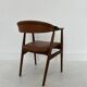 Teak Armchair in Brown Leather by Th. Harlev, 1960s