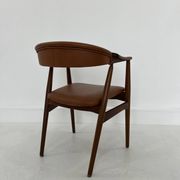 Teak Armchair in Brown Leather by Th. Harlev, 1960s
