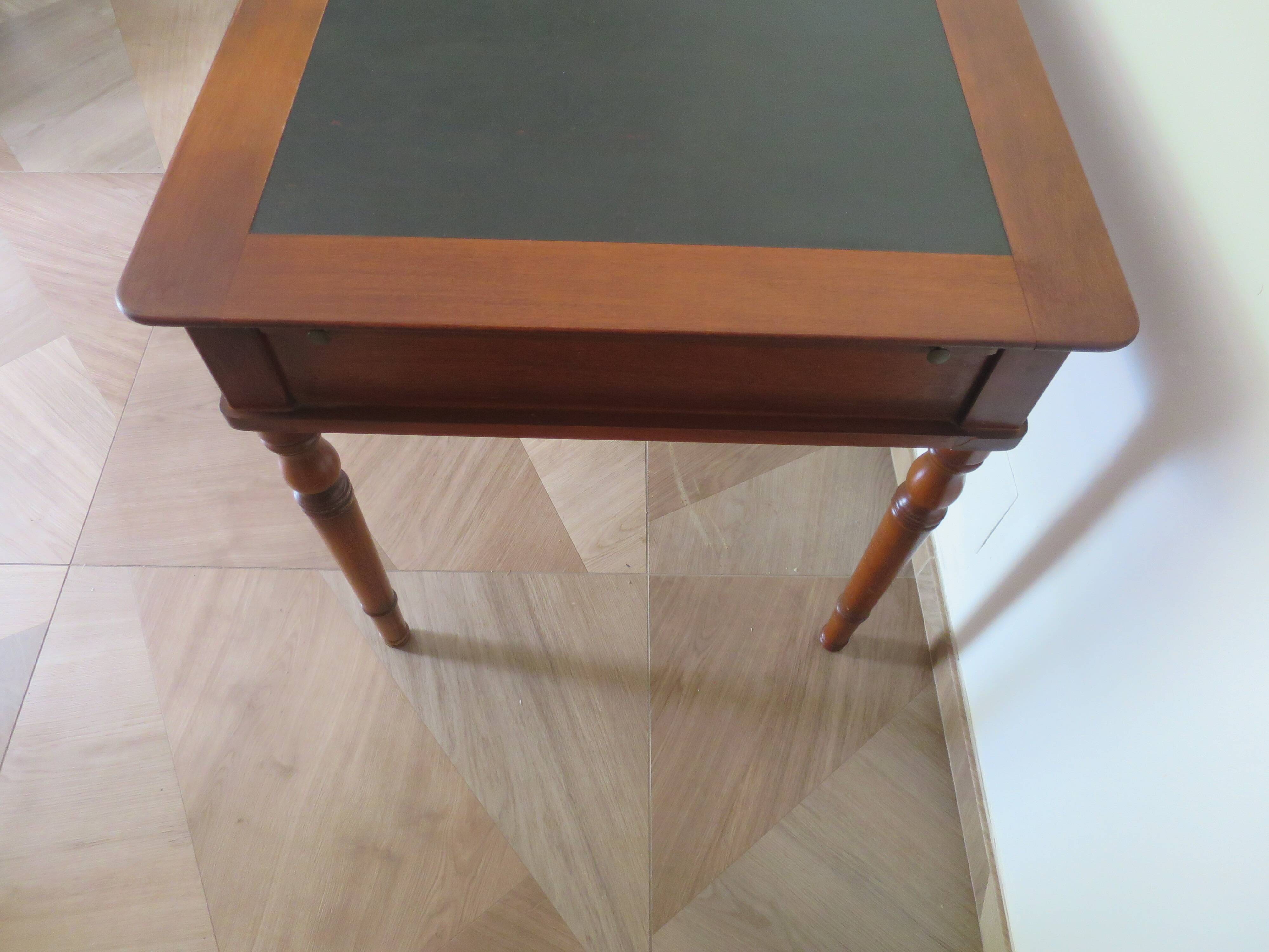 minister's desk - 2 drawers - solid wood - faux leather writing pad - Louis Philippe
