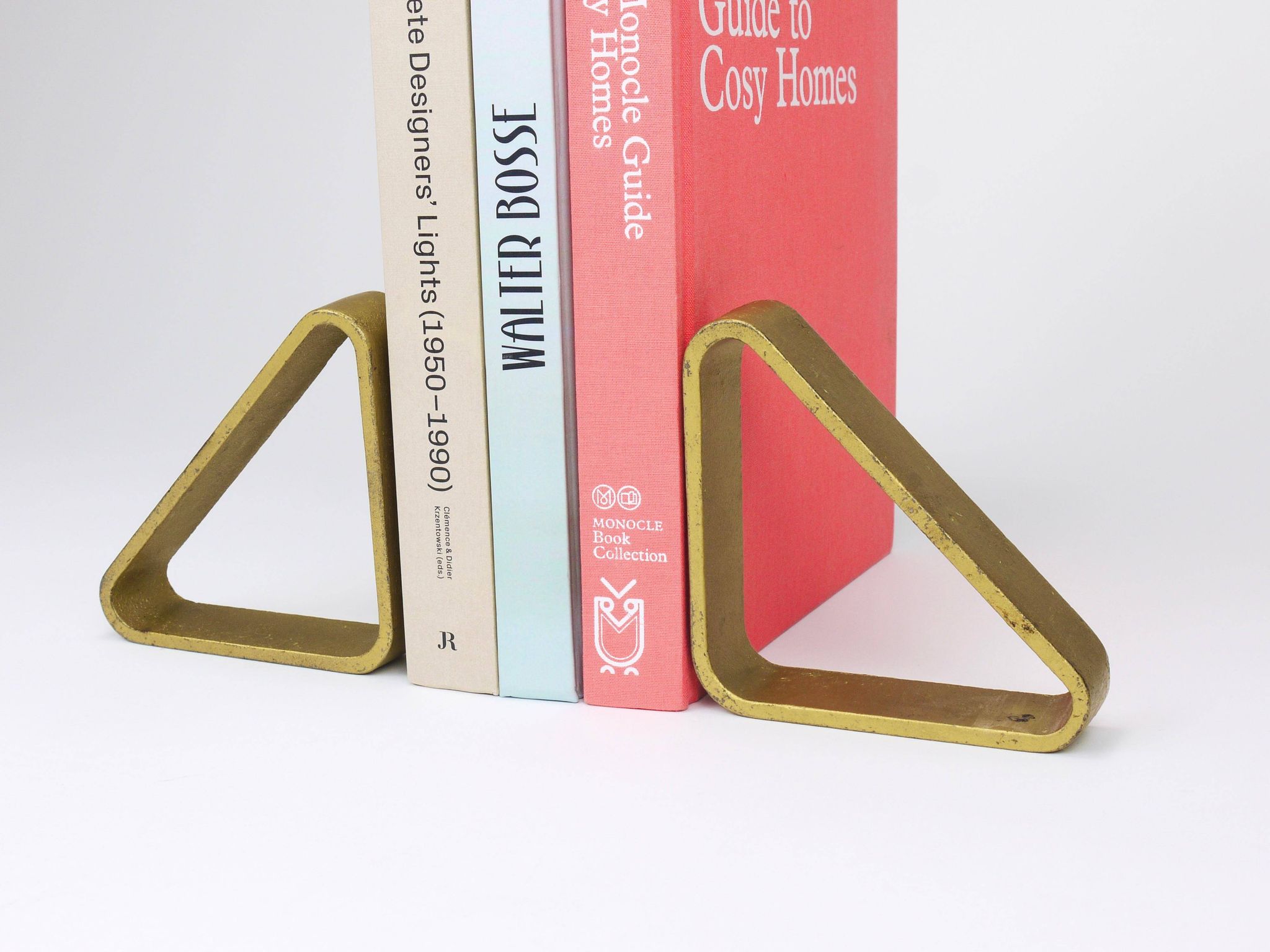 Carl Aubock III Pair of Triangular Bookends in Gilded Iron 5443, Vienna/Austria, 1970s