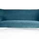 Canapé 3 places en velours allemand, années 1960, bleu océan, restauré