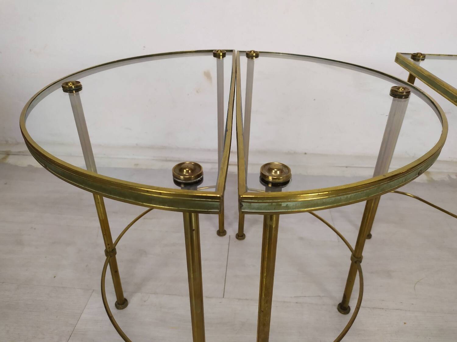 Golden brass coffee tables