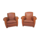 Paire de fauteuils club en cuir
