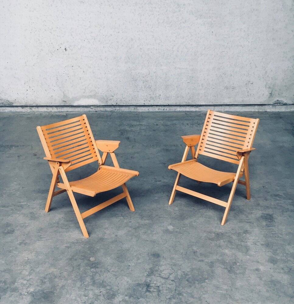 Set of Mid-Century Modern Design Rex Folding Chairs by Niko Kralj for Stol Kamnik, 1980s