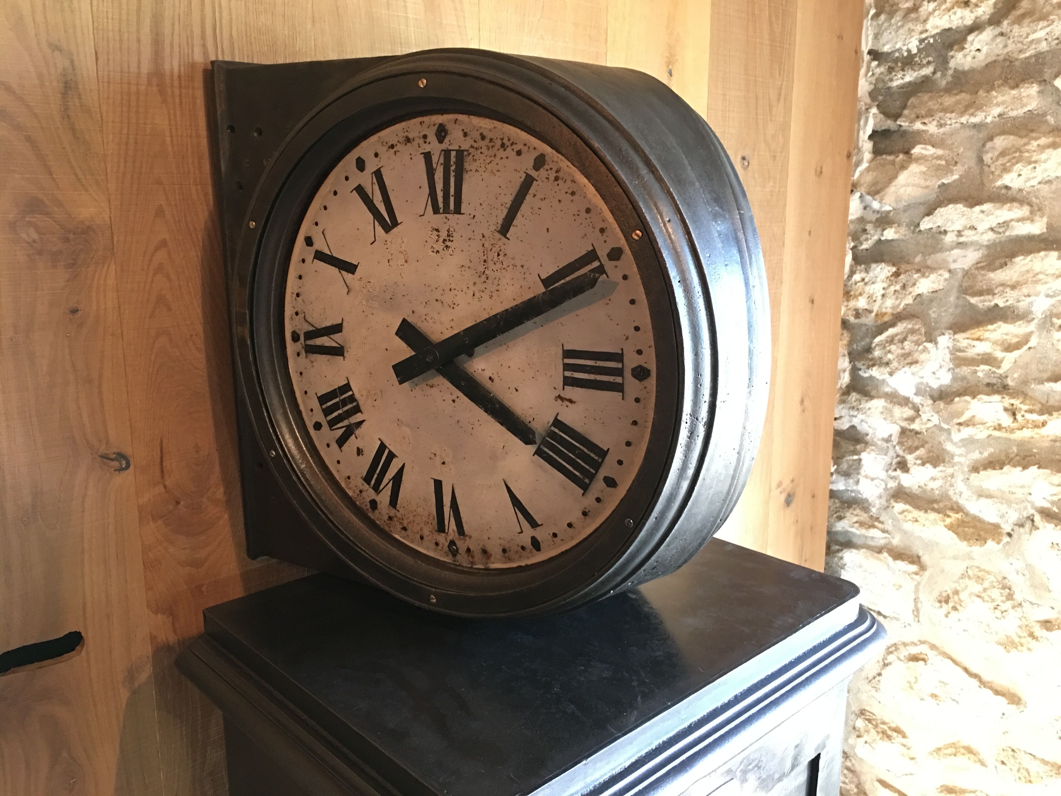 Old station clock Paul Garnier double shaped cast iron
