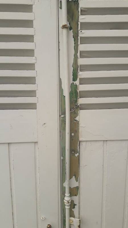 Shutters 4 leaves H148xW245cm (2) antique oak louvres pair 2