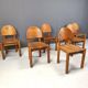 Chaises de salle à manger vintage en bois de pin - années 1980 - lot de 6