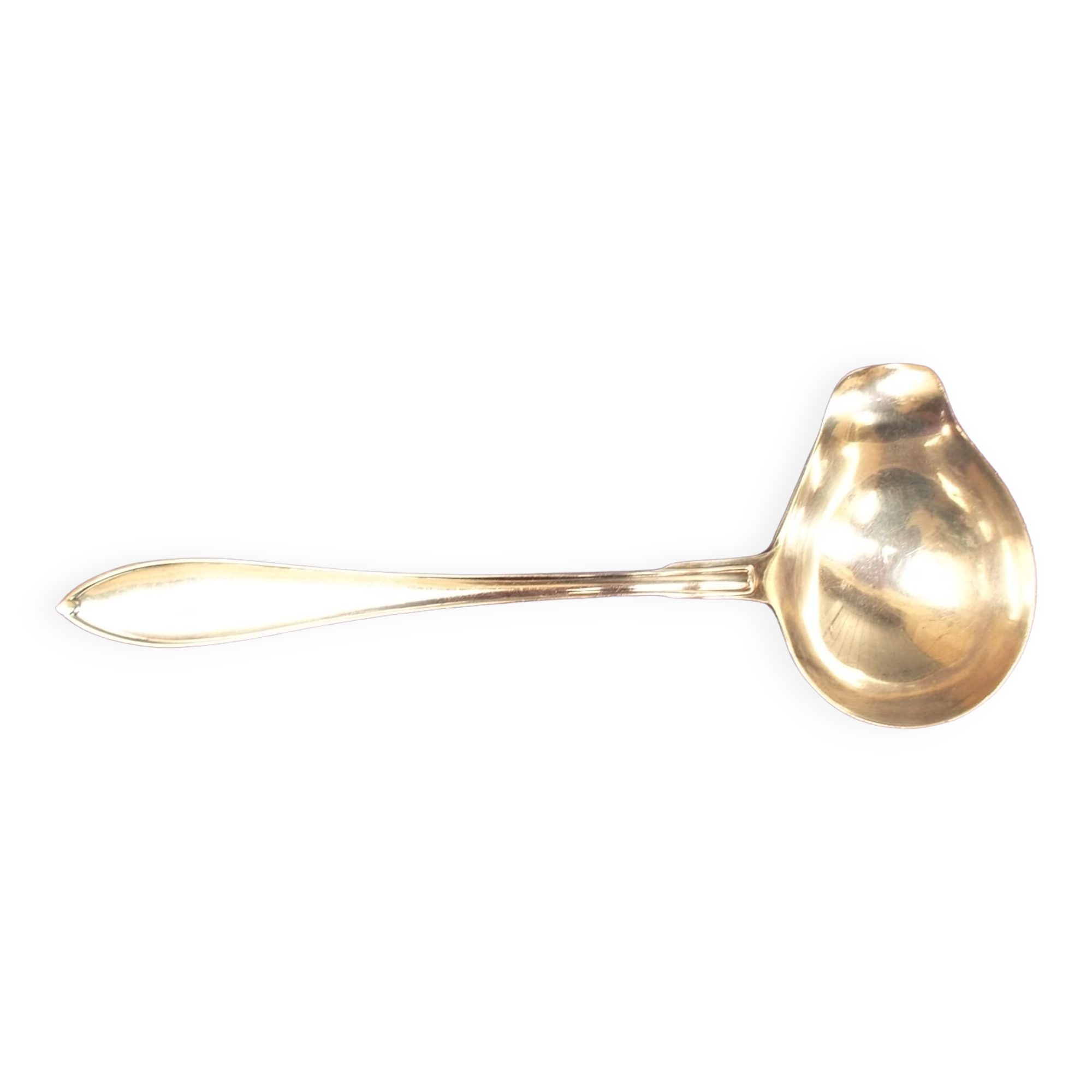 Silver metal sauce spoon