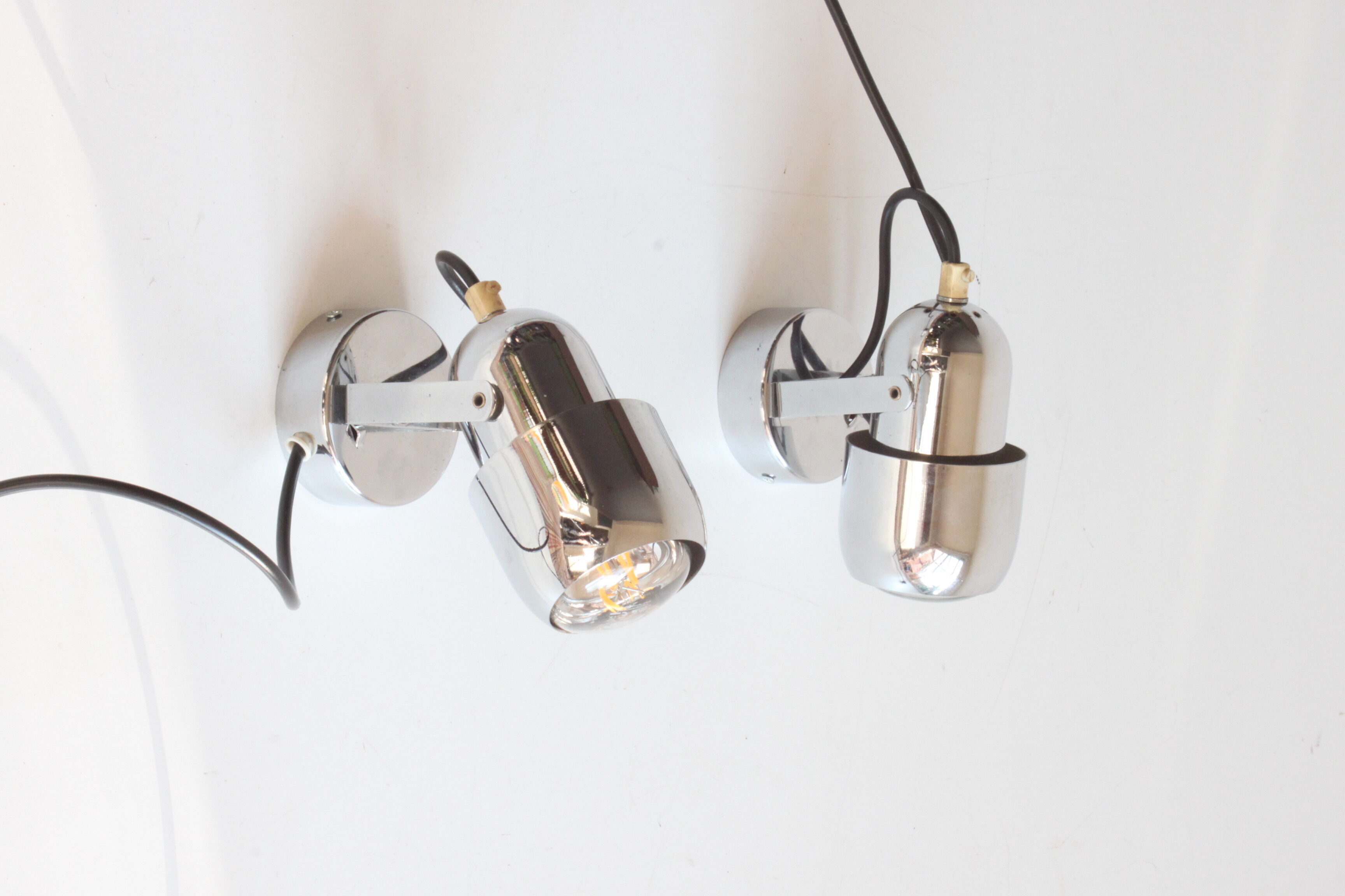 Space age chrome spotlights by Massive Belgium 1960s 70s