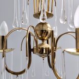 Murano Glass Teardrop Chandelier in the Style of Venini, Italy