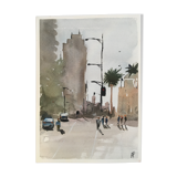 Aquarelle sur papier Arches L.A.