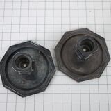 Pair of metal candlesticks