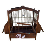 Cage à oiseaux ancienne en bois