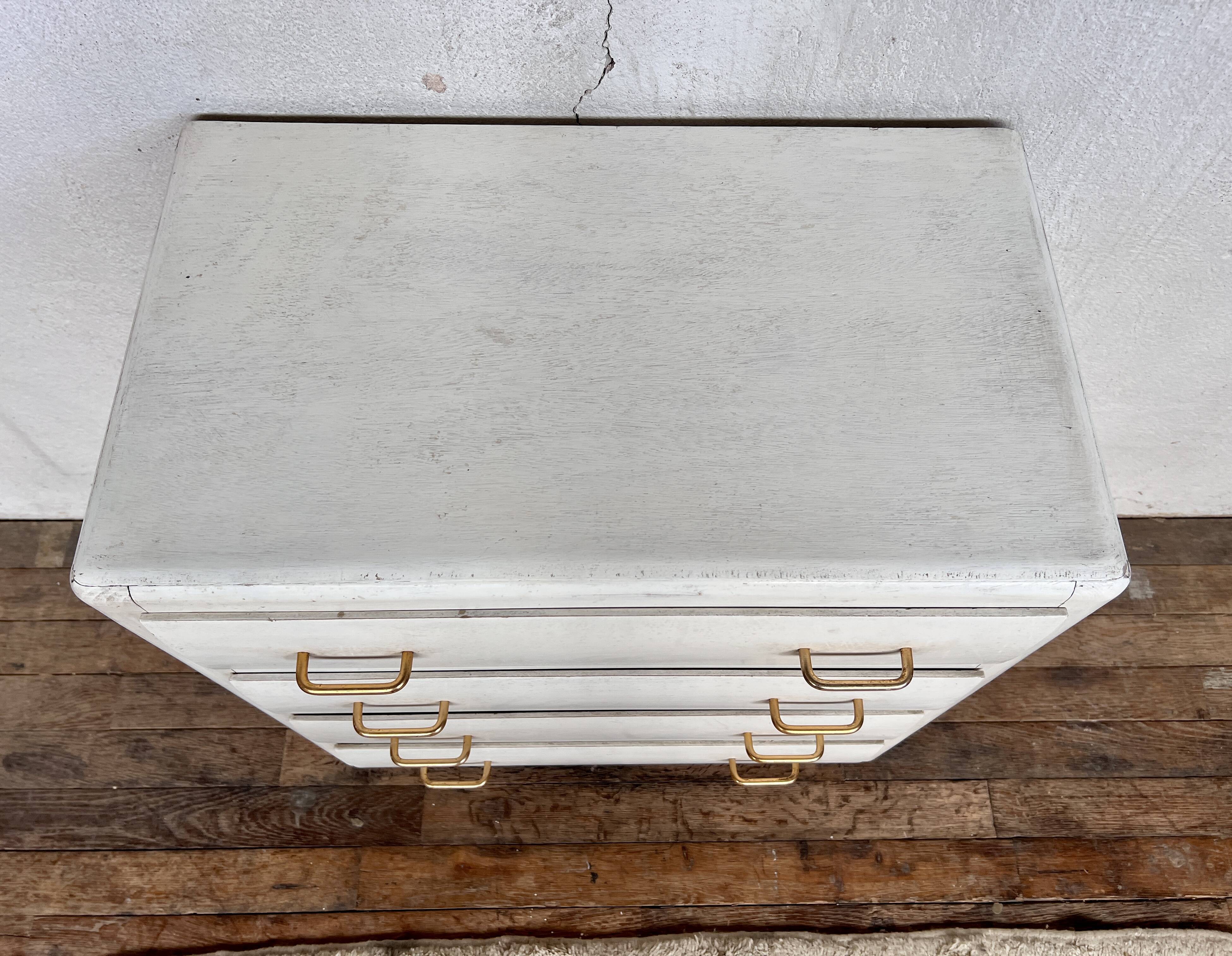 Vintage white chest of drawers feet compass 1960