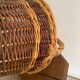 Two-tone wicker round basket from the 1980s.
