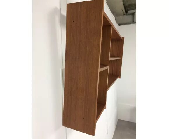 Suite of asymmetrical Scandinavian wall shelves 60s