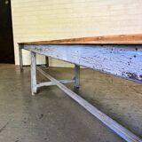 Large patinated workshop table