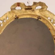 Pair of Swedish brass sconces with mirror