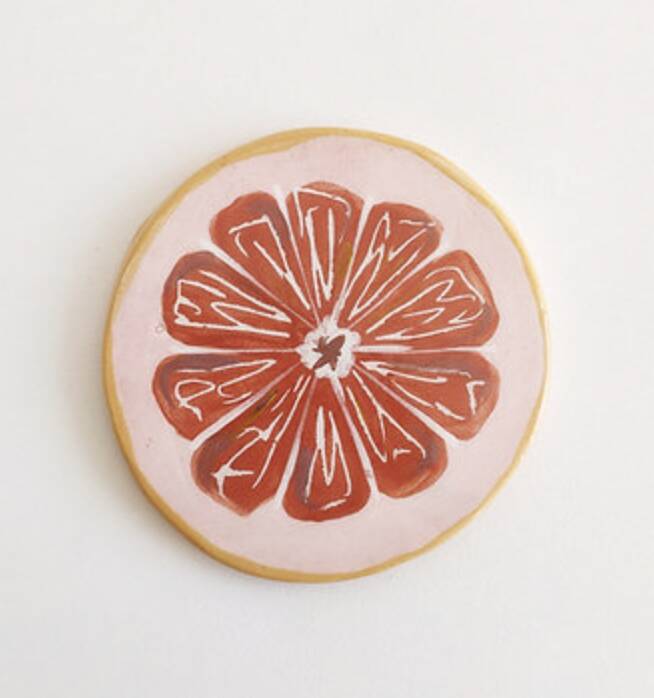 Pink grapefruit coaster