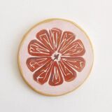 Pink grapefruit coaster