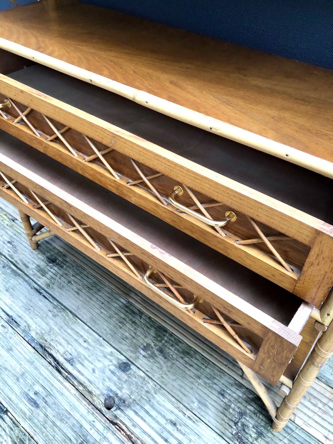 Rattan bookcase shelf
