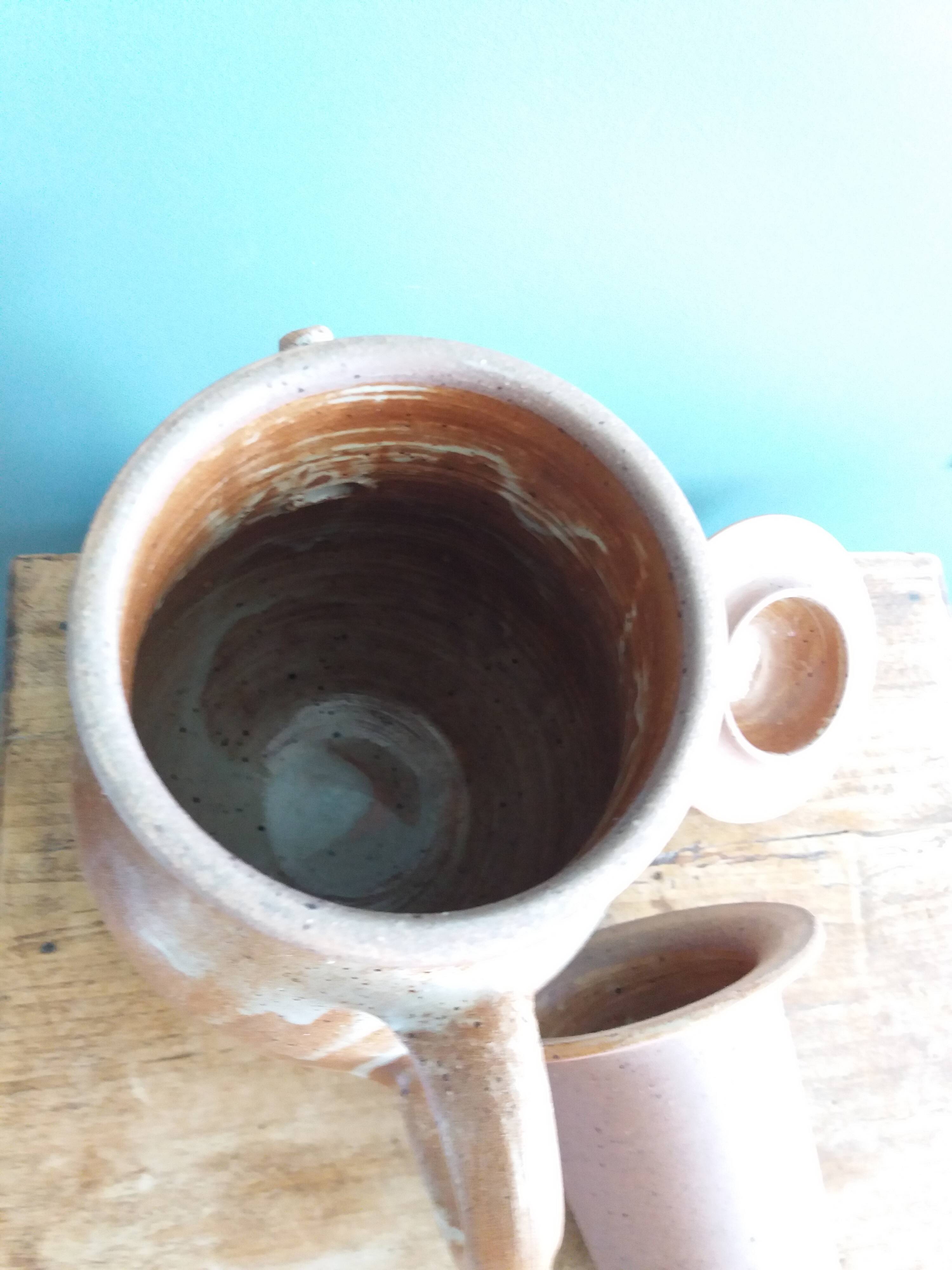 Puisaye stoneware filter teapot, Mallet pottery