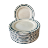 Lot de 16 assiettes plates Terre de Fer, Service Condé Salins