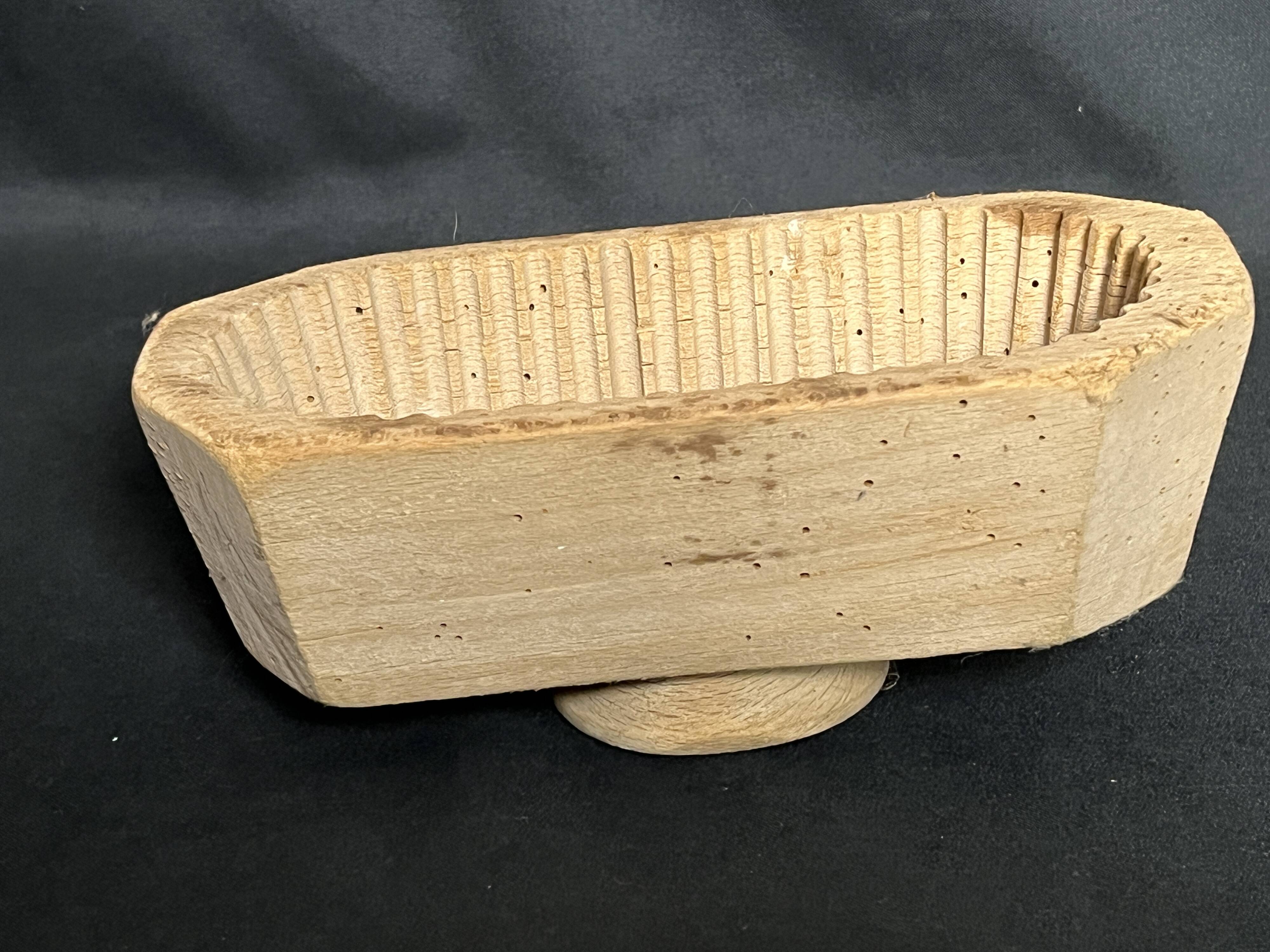Old 19th century fluted wooden butter mold