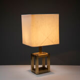 Lampe de table des années 70 avec base en laiton