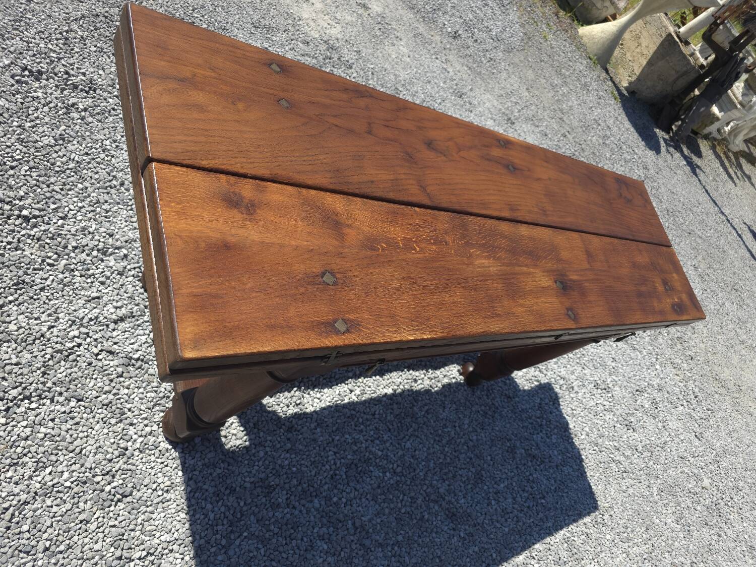 Table de ferme en chêne avec abattants